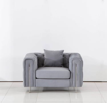 Luxury Grey Velvet Modern Chesterfield Sofa Set with Gold Legs - Stylish & Comfortable Designs - UK Luxury Furniture